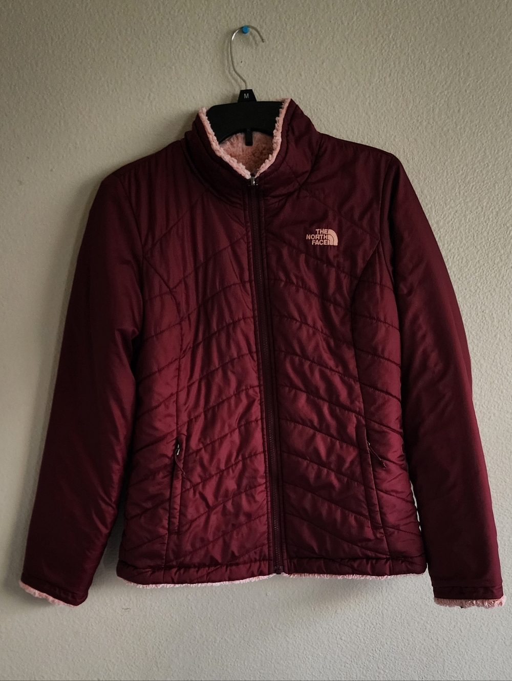 The North Face Reversible Mossbud Swirl Jacket Burgundy Pink Women's Small S